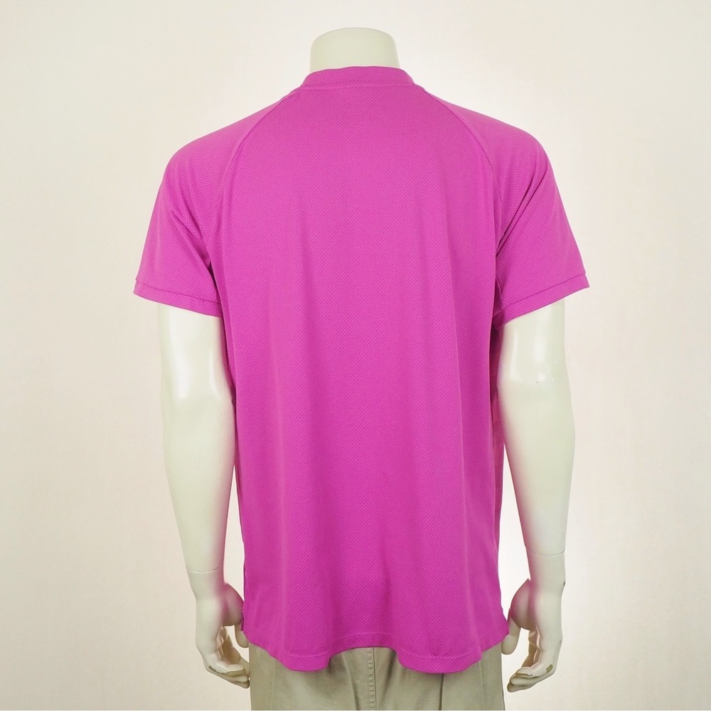 Nike Golf Zonal Cooling Blade Collar Polo Shirt Mens XL Pink Striped Momentum - Picture 3 of 4